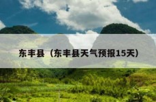 东丰县（东丰县天气预报15天）