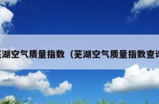 芜湖空气质量指数（芜湖空气质量指数查询）