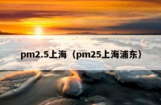 pm2.5上海（pm25上海浦东）